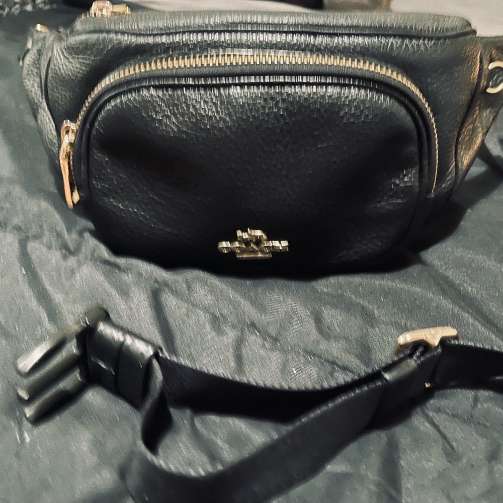 Coach Black Leather Belt Bag